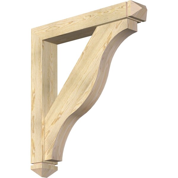 Ekena Millwork Funston Arts and Crafts Rough Sawn Bracket w/ Offset Brace, Douglas Fir, 6"W x 36"D x 40"H BKT0604X36X40FST03RDF - main